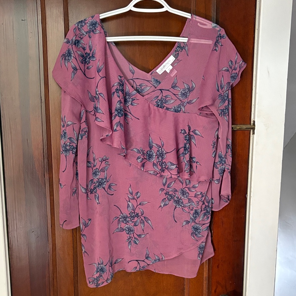 Maternity Mauve Floral Blouse